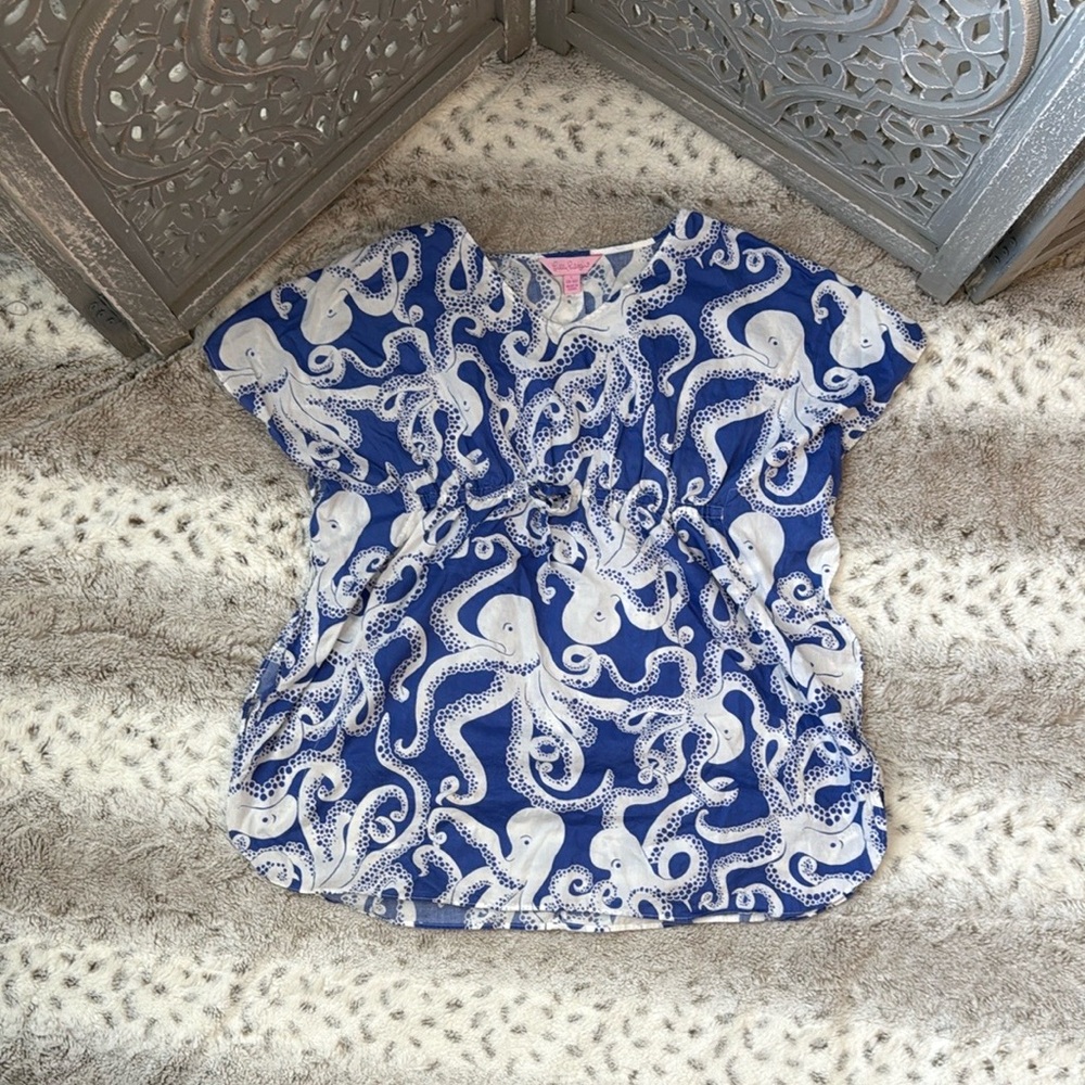 Lilly Pulitzer swim coverup girls large octopus beach pool party tropical summer
